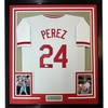 image:imageFramed AutographedSigned Tony Perez 35x39 Cincinnati White Baseball Jersey Beckett BAS COA