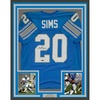 image:imageFramed Facsimile Autographed Billy Sims 35x39 Detroit Blue Reprint Laser Auto Football Jersey
