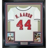 image:imageFramed Facsimile Autographed Henry Hank Aaron 35x39 Atlanta White Reprint Laser Auto Baseball Jersey