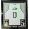 image:imageFramed Facsimile Autographed Jayson Tatum 35x39 Boston White Reprint Laser Auto Basketball Jersey