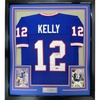 image:imageFramed Facsimile Autographed Jim Kelly 35x39 Buffalo Blue Reprint Laser Auto Football Jersey