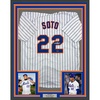 image:imageFramed Facsimile Autographed Juan Soto 35x39 New York Pinstripe Reprint Laser Auto Baseball Jersey