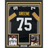 image:imageFramed Facsimile Autographed Mean Joe Greene 35x39 Pittsburgh Black Reprint Laser Auto Football Jersey