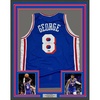image:imageFramed Facsimile Autographed Paul George 35x39 Philadelphia Blue Reprint Laser Auto Basketball Jersey