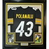 image:imageFramed Facsimile Autographed Troy Polamalu 35x39 Pittsburgh Black Reprint Laser Auto Football Jersey
