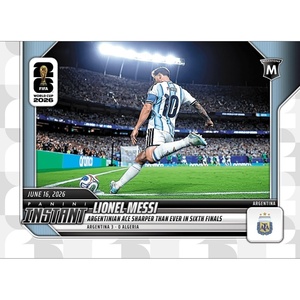 image:image2026 Panini Instant FIFA World Cup Lionel Messi 45 Argentinian Ace Sharper Than Ever in Sixth Finals Argentina Soccer Card