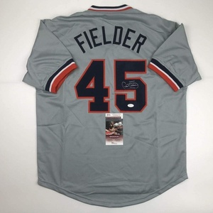 image:imageAutographedSigned Cecil Fielder Detroit Grey Baseball Jersey JSA COA