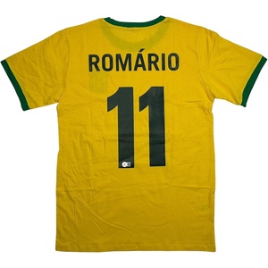 image:imageAutographedSigned Romario Brazil Yellow Soccer Futbol Jersey Beckett BAS COA