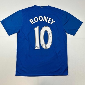 image:imageAutographedSigned Wayne Rooney Manchester United Blue Soccer Jersey Beckett BAS COA