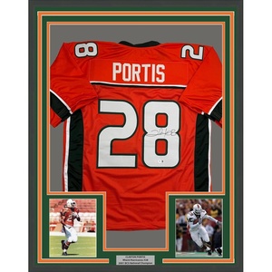 image:imageFramed AutographedSigned Clinton Portis 35x39 Miami Orange College Football Jersey Beckett BAS COA