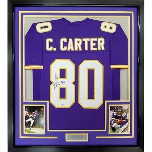 image:imageFramed AutographedSigned Cris Carter 33x42 Minnesota Purple Football Jersey JSA COA