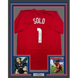 image:imageFramed AutographedSigned Hope Solo 35x39 Red Soccer Team USA World Cup Jersey JSA COA