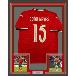 image:imageFramed AutographedSigned Joao Neves 35x39 Portugal Soccer Team World Cup Jersey JSA COA