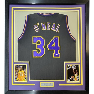 image:imageFramed AutographedSigned Shaquille Shaq ONeal 33x42 Los Angeles LA Black Basketball Jersey JSA COA