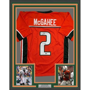 image:imageFramed AutographedSigned Willis McGahee 35x39 01 Champs Miami Orange College Football Jersey Beckett BAS COA