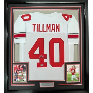 image:imageFramed Facsimile Autographed Pat Tillman 35x39 Arizona White Reprint Laser Auto Football Jersey