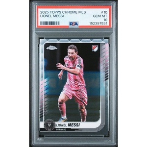 image:imageGraded 2025 Topps Chrome MLS Lionel Messi 10 Soccer Card PSA 10 Gem Mint