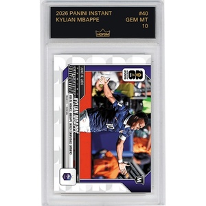 image:imageGraded 2026 Panini Instant FIFA World Cup Kylian Mbappe 40 Roi De France Mbappe Takes Team Goals Crown France Soccer Card HOFSM 10 Gem Mint