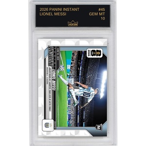 image:imageGraded 2026 Panini Instant FIFA World Cup Lionel Messi 45 Argentinian Ace Sharper Than Ever in Sixth Finals Argentina Soccer Card HOFSM 10 Gem Mint