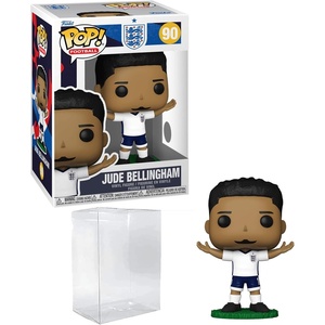 image:imageJude Bellingham 90 Funko POP Soccer England Figurine Bundle with HOFSM Protector Case