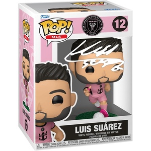 image:imageLuis Suarez 12 Pink Uniform Inter Miami CF Facsimile Signed Reprint Laser Autographed Funko POP Soccer Figurine with Protector Case