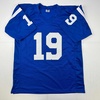 image:imageFacsimile Autographed Johnny Unitas Indianapolis Baltimore Blue Reprint Laser Auto Football Jersey Size Mens XL