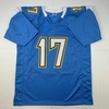 image:imageFacsimile Autographed Philip Rivers Los Angeles LA Powder Blue Reprint Laser Auto Football Jersey Size Mens XL