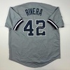 image:imageFacsimile Autographed Mariano Rivera New York Grey Reprint Laser Auto Baseball Jersey Size Mens XL