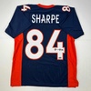 image:imageFacsimile Autographed Shannon Sharpe Denver Blue Reprint Laser Auto Football Jersey Size Mens XL