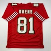 image:imageFacsimile Autographed Terrell Owens San Francisco Red Reprint Laser Auto Football Jersey Size Mens XL