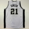 image:imageFacsimile Autographed Tim Duncan San Antonio White Reprint Laser Auto Basketball Jersey Size Mens XL