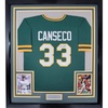 image:imageFramed AutographedSigned Jose Canseco 33x42 Oakland Green Baseball Jersey JSA COA