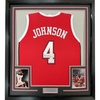 image:imageFramed AutographedSigned Larry Johnson 33x42 UNLV Red College Basketball Jersey PSADNA COA