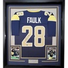 image:imageFramed AutographedSigned Marshall Faulk 35x39 St Louis Navy Blue Football Jersey Beckett BAS COA