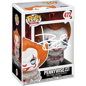 image:imageBill Skarsgard Pennywise 472 Facsimile Signed Reprint Laser Autographed Funko POP Movies IT Figurine with Protector Case