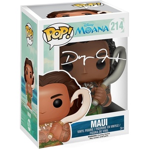 image:imageDwayne Johnson The Rock Maui 214 Disney Facsimile Signed Reprint Laser Autographed Funko POP Movies Moana Figurine with Protector Case