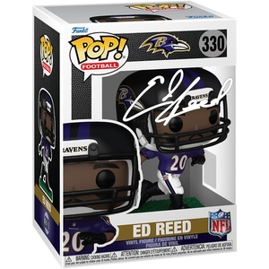 image:imageEd Reed 330 Facsimile Signed Reprint Laser Autographed Funko POP Football Baltimore Ravens Figurine with Protector Case