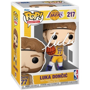 image:imageLuka Doncic 217 2025 Icon Edition Uniform Facsimile Signed Reprint Laser Autographed Funko POP Basketball Los Angeles Lakers Figurine with Protector Case