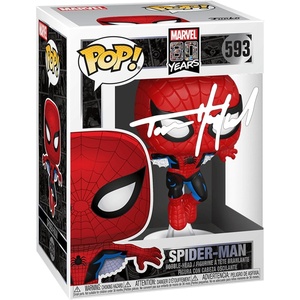 image:imageTom Holland SpiderMan 593 Facsimile Signed Reprint Laser Autographed Funko POP Marvel Figurine with Protector Case