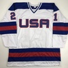 image:imageAutographedSigned Mike Eruzione White Team USA Miracle On Ice 1980 Hockey Jersey JSA COA