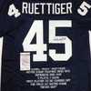 image:imageAutographedSigned Rudy Ruettiger Notre Dame Blue Stat College Football Jersey JSA COA