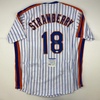 image:imageAutographedSigned Darryl Strawberry New York Pinstripe Baseball Jersey PSADNA COA