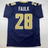 image:imageAutographedSigned Marshall Faulk St Louis Navy Blue Football Jersey Beckett BAS COA
