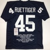 image:imageAutographedSigned Rudy Ruettiger Notre Dame Blue Stat College Football Jersey JSA COA