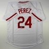 image:imageAutographedSigned Tony Perez Cincinnati White Baseball Jersey Beckett BAS COA