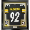 image:imageFramed AutographedSigned James Harrison 33x42 Pittsburgh Black Football Jersey Beckett BAS COA