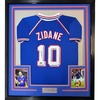 image:imageFramed Facsimile Autographed Zinedine Zidane 35x39 France Blue World Cup Reprint Laser Auto Soccer Jersey