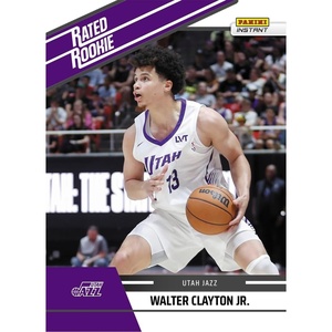 image:image2025 Panini Instant NBA Walter Clayton Jr 12 Rated Rookie Retro Utah Jazz Rookie RC Football Card