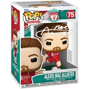 image:imageAlexis Mac Allister 75 Facsimile Signed Reprint Laser Autographed Funko POP Soccer Liverpool Figurine with Protector Case