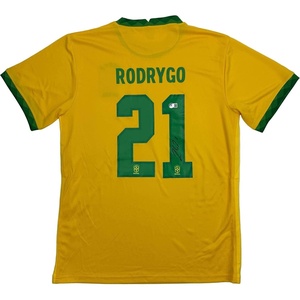 image:imageAutographedSigned Rodrygo Silva de Goes Brazil Yellow Soccer World Cup Jersey Beckett BAS COA